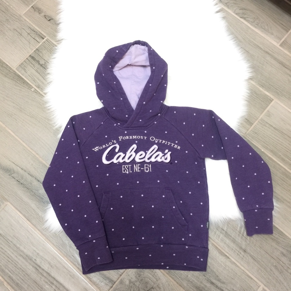Cabela’s Girls Purple Polka Dot Hoodie Size Small